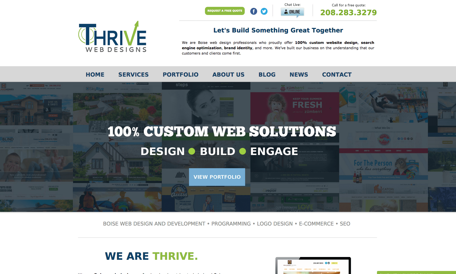 Thrive Web Designs portfolio