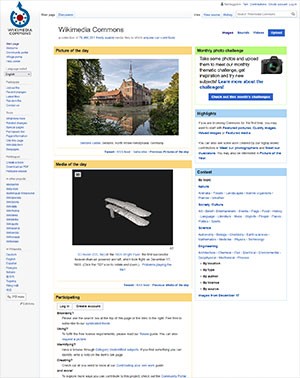 screenshot of free stock website wiki commons
