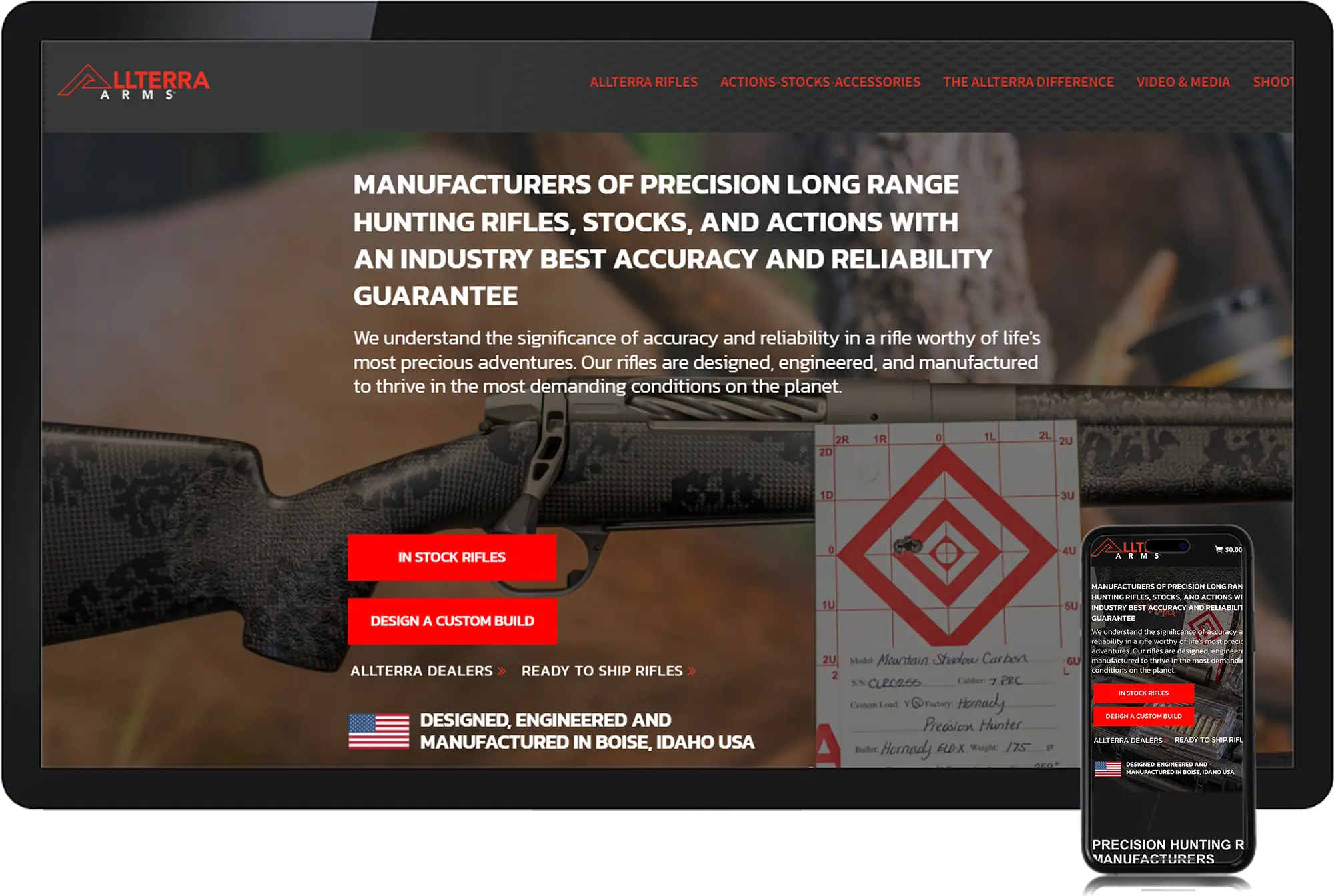 long range hunting rifles manufactured in Boise Idaho